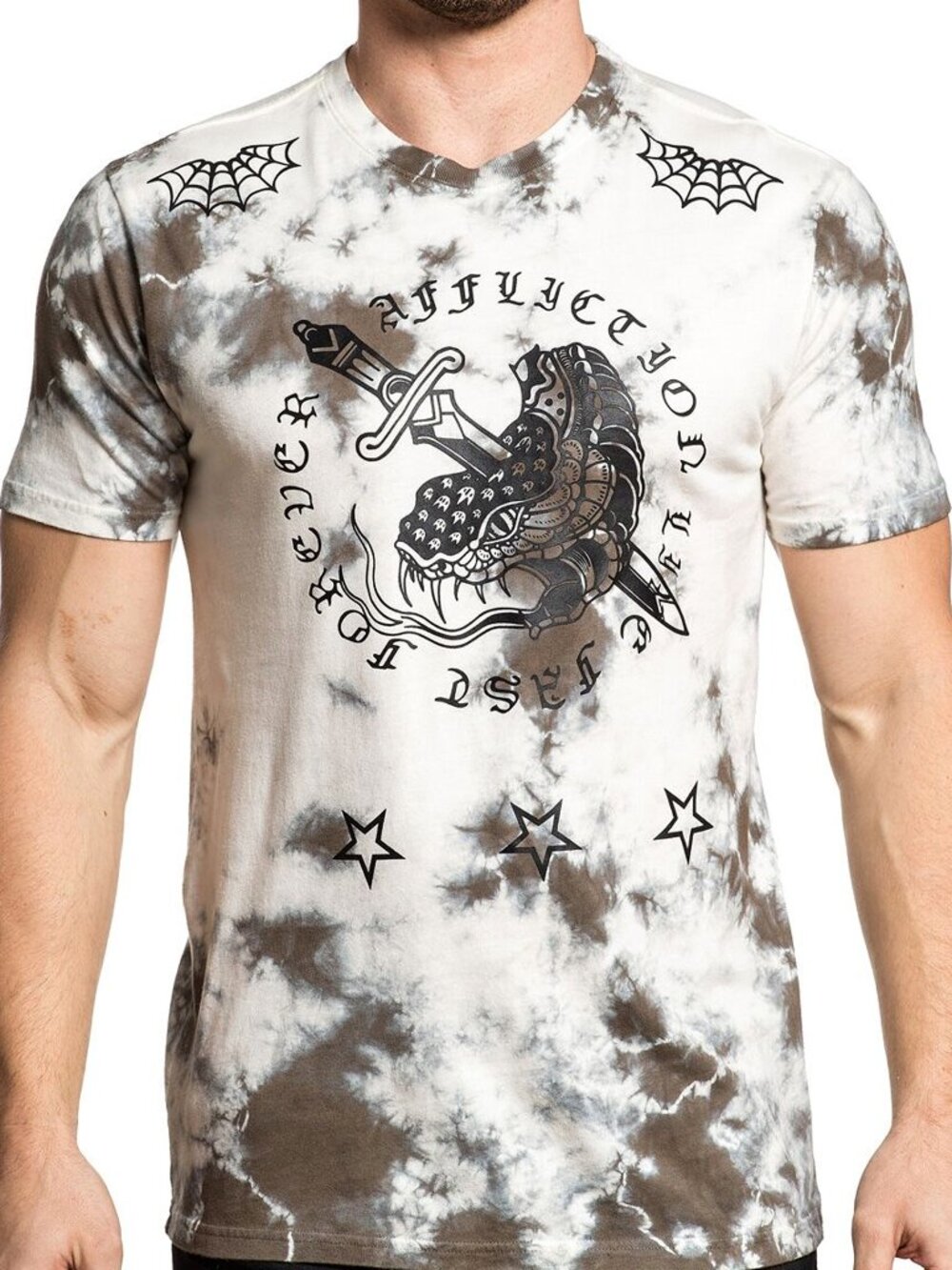 Affliction Snake Chaser A19256 New Short Sleeve Graphic T-shirt Top for Men
